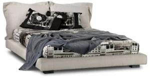Moroso Двуспальная кровать из ткани с мягким изголовьем Nebula