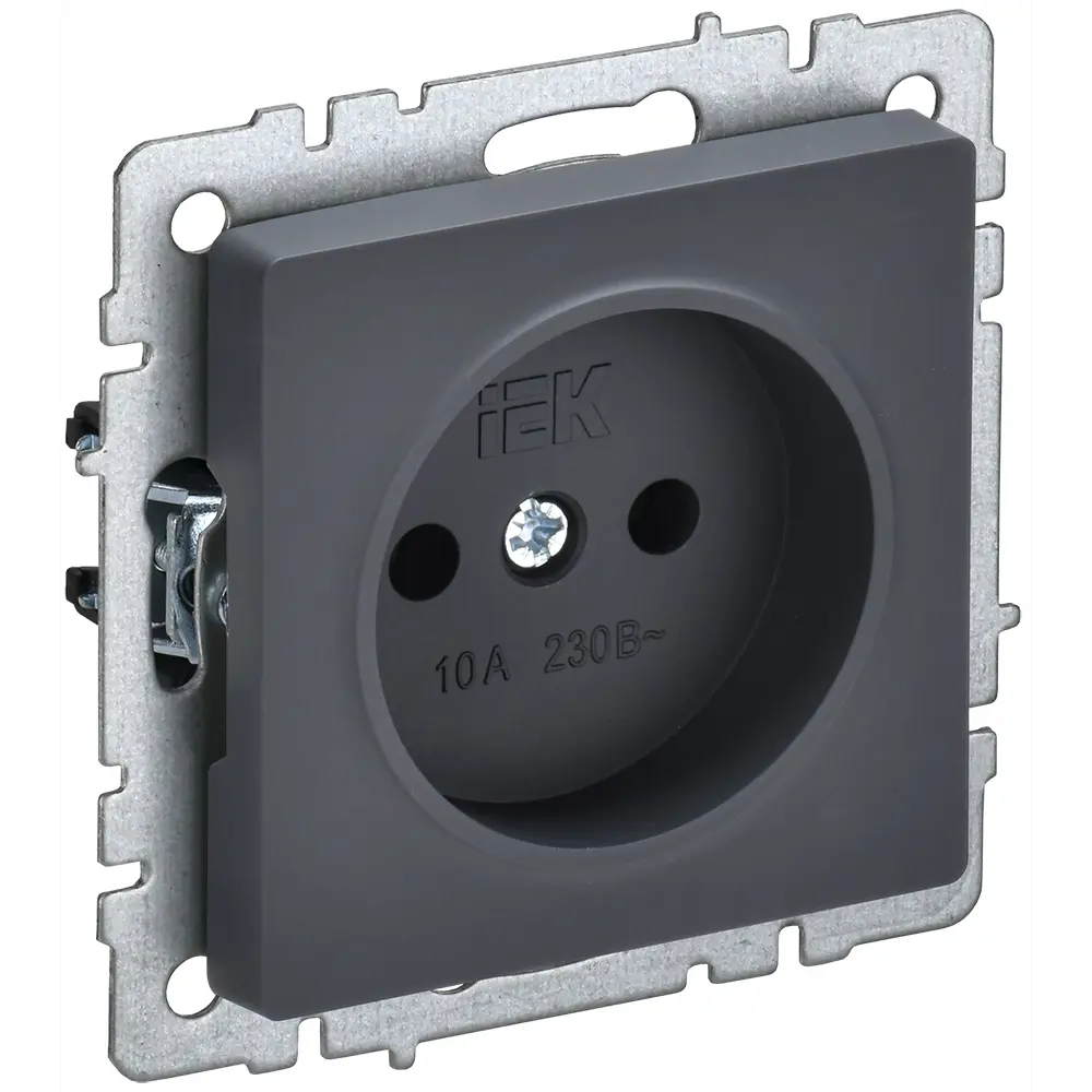 Розетка IEK Brite графит для скрытого монтажа без заземления 87761588 STLM-1103293