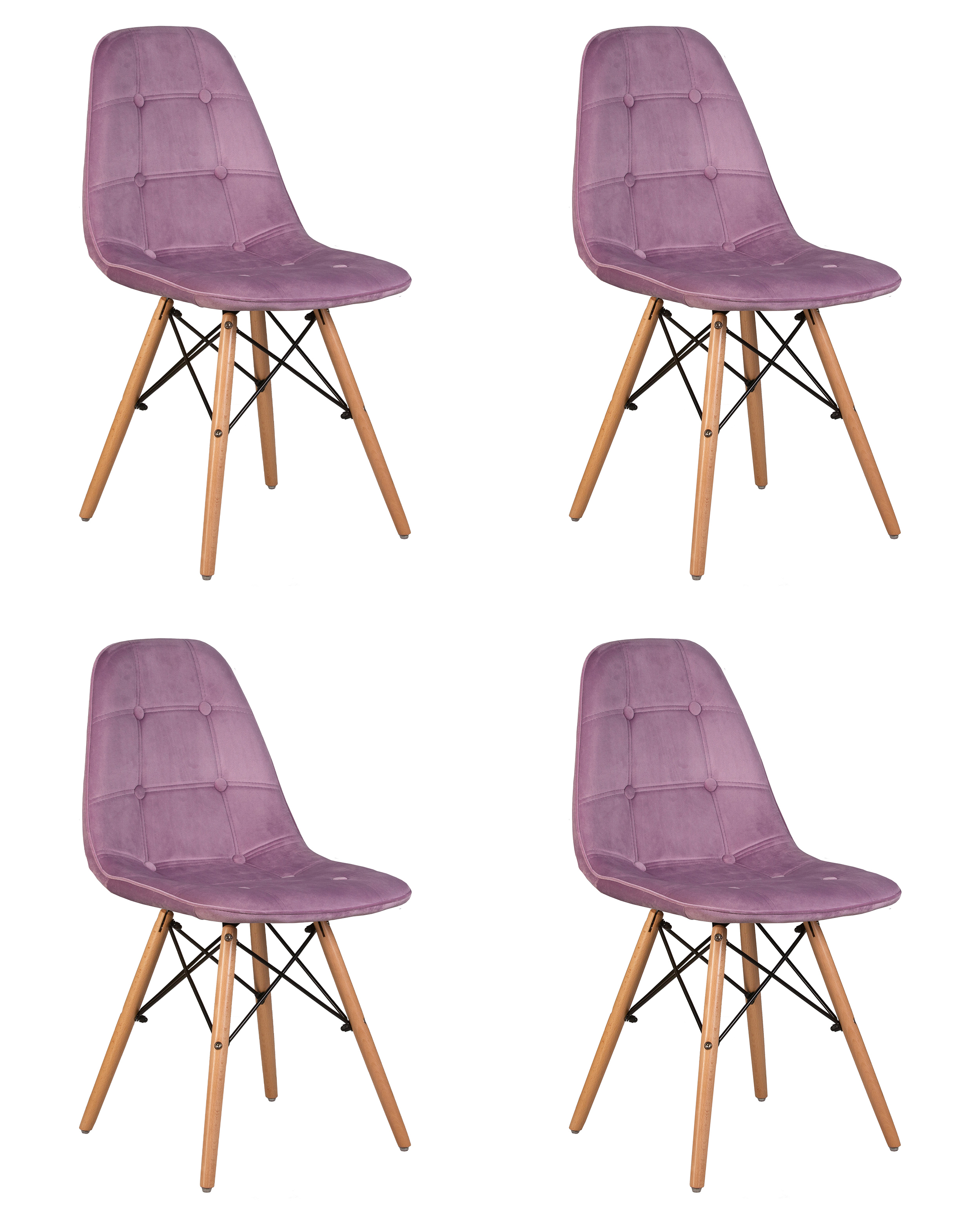 90560228 Комплект кухонных стульев 4 шт Bennet -301 83х54х44.5 см экокожа цвет сиреневый LMZL STLM-0282678 DOBRIN