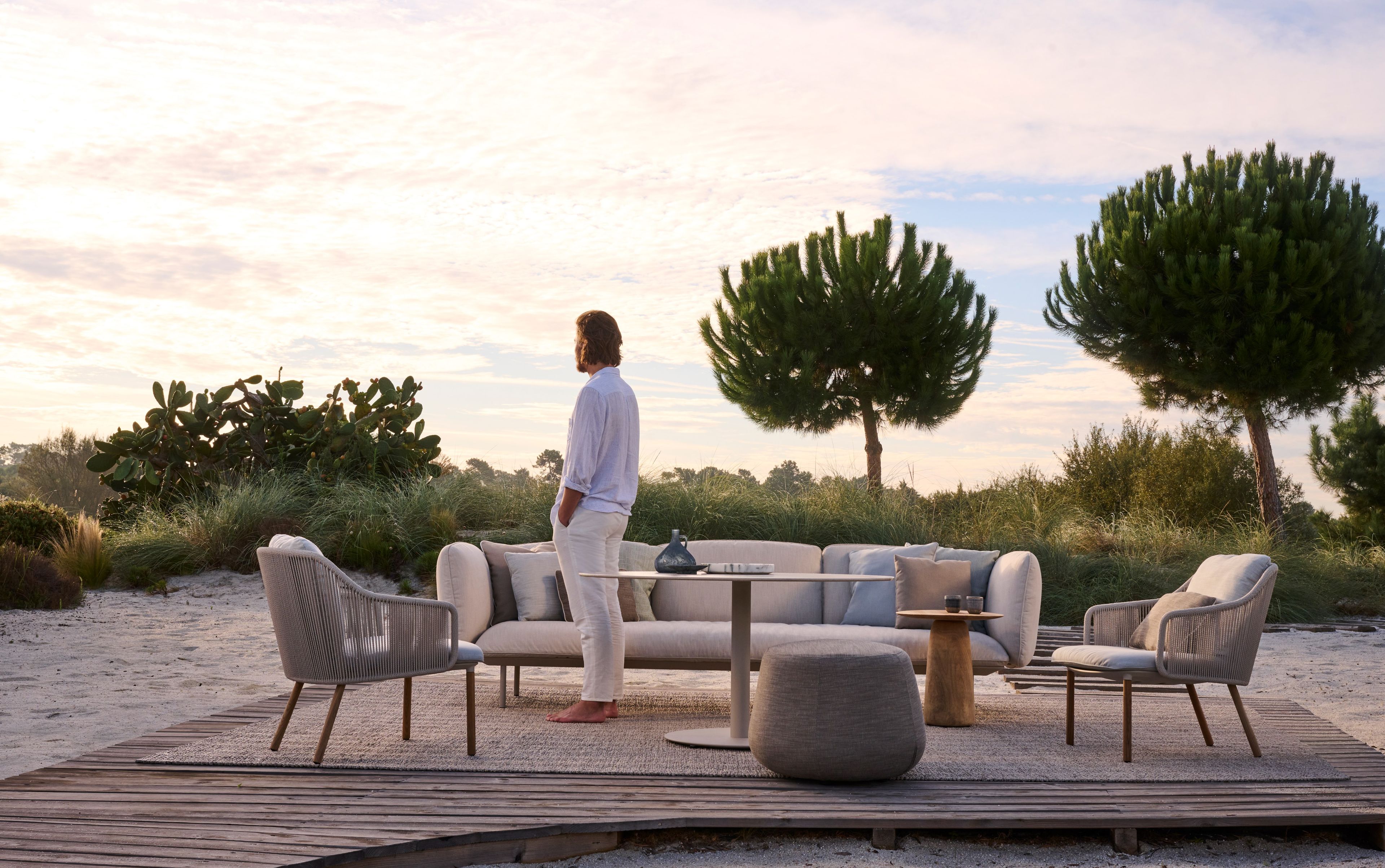 Круглый низкий стол из тикового дерева TRIBÙ дюны ARCH-00061689 - Вид №11