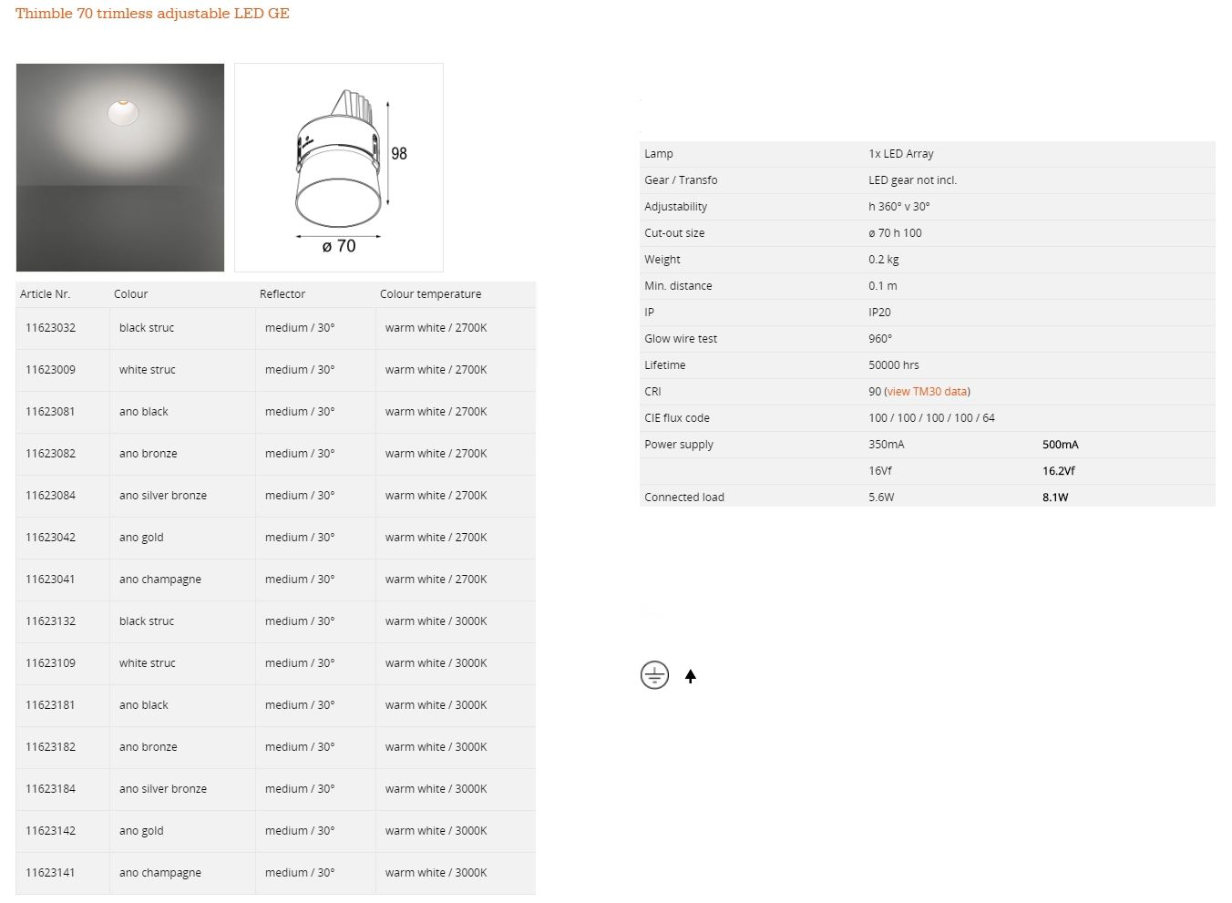 Круглый светодиодный светильник Modular Lighting Instruments наперсток ARCH-00089494 - Вид №18