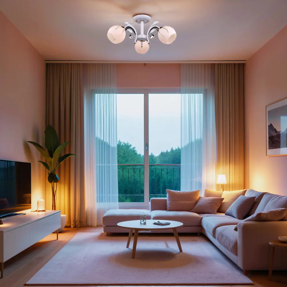 РОССВЕТ Люстра Амплуа - белая потолочная с тремя плафонами 89426690 STLM-1577630 - Вид №12