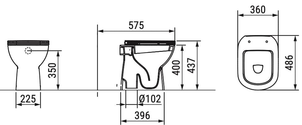 Компактный керамический напольный туалет Ceramica Dolomite Gemma2 ARCH-00132035 - Вид №3
