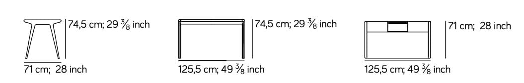 Стол из ореха Каналетто и кожи Amura SCRIBA ARCH-00067764 - Вид №4
