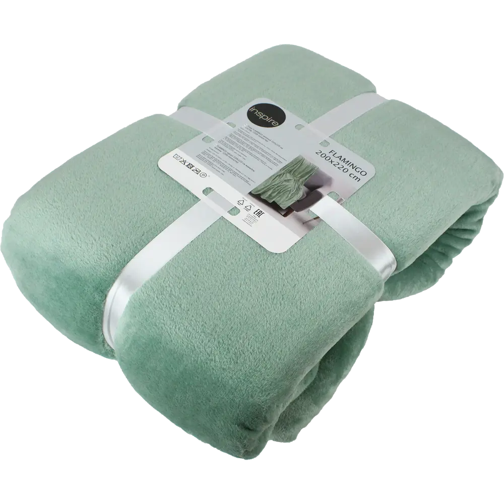 Плед Flamingo 200x220 см микрофибра цвет зелёный INSPIRE STLM-2113403