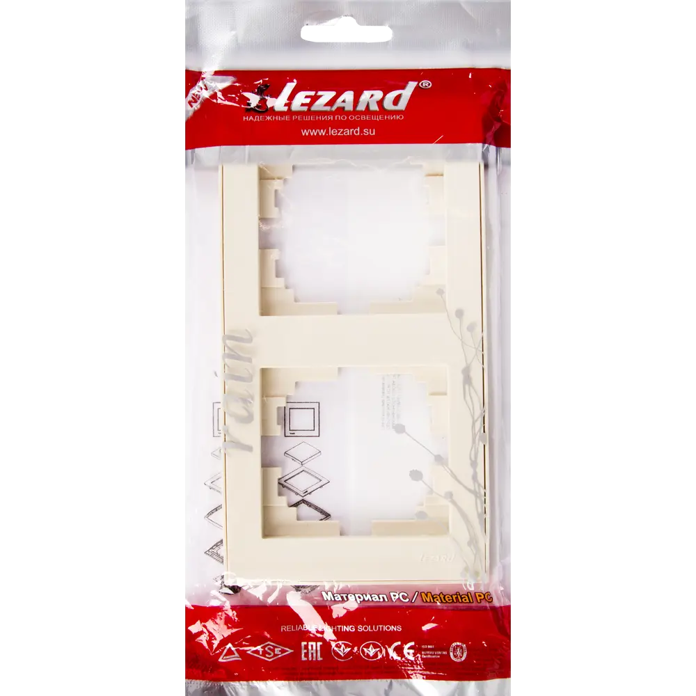 Рамка для розеток и выключателей Lezard Rain 2 поста, цвет бежевый STLM-2210129 - Вид №4