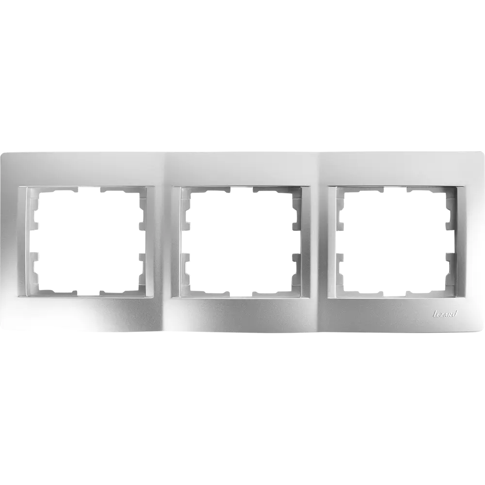 Рамка для розеток и выключателей Lezard Karina 3 поста горизонтальная цвет матовый серый STLM-2034200 - Вид №1