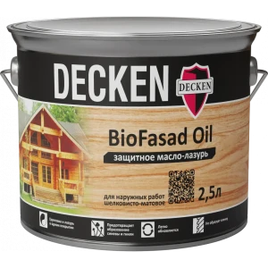 Защитное масло-лазурь DECKEN 01335-25 BioFasad цвет лиственница 2.5 л