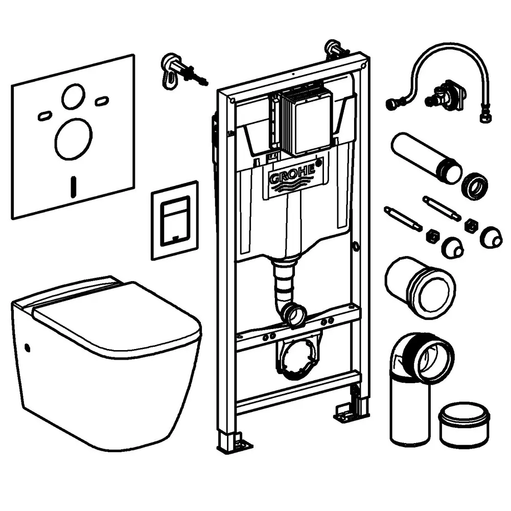 Комплект инсталляция и унитаз Grohe Сет Clova Ceramic STLM-2165003 - Вид №2