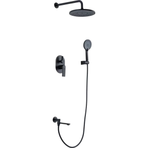 Душевая система Frap Arne F71204-6 скрытого монтажа цвет черный матовый