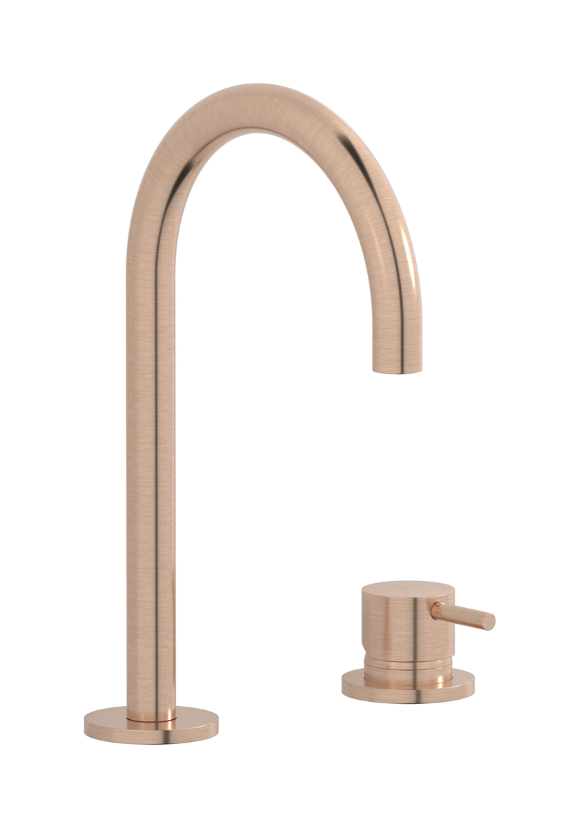Смеситель для раковины на 2 отверстия. WE ARE IB mt394sr Brushed Rose Gold MilanoTorino 