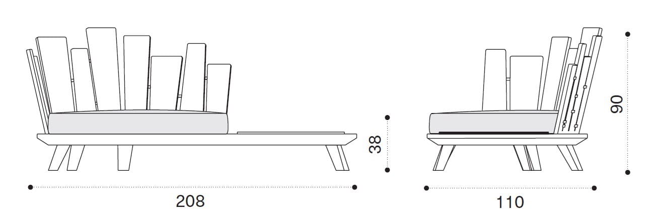 Кушетка из тикового дерева с журнальным столиком Ethimo Rafael ARCH-00136484 - Вид №9