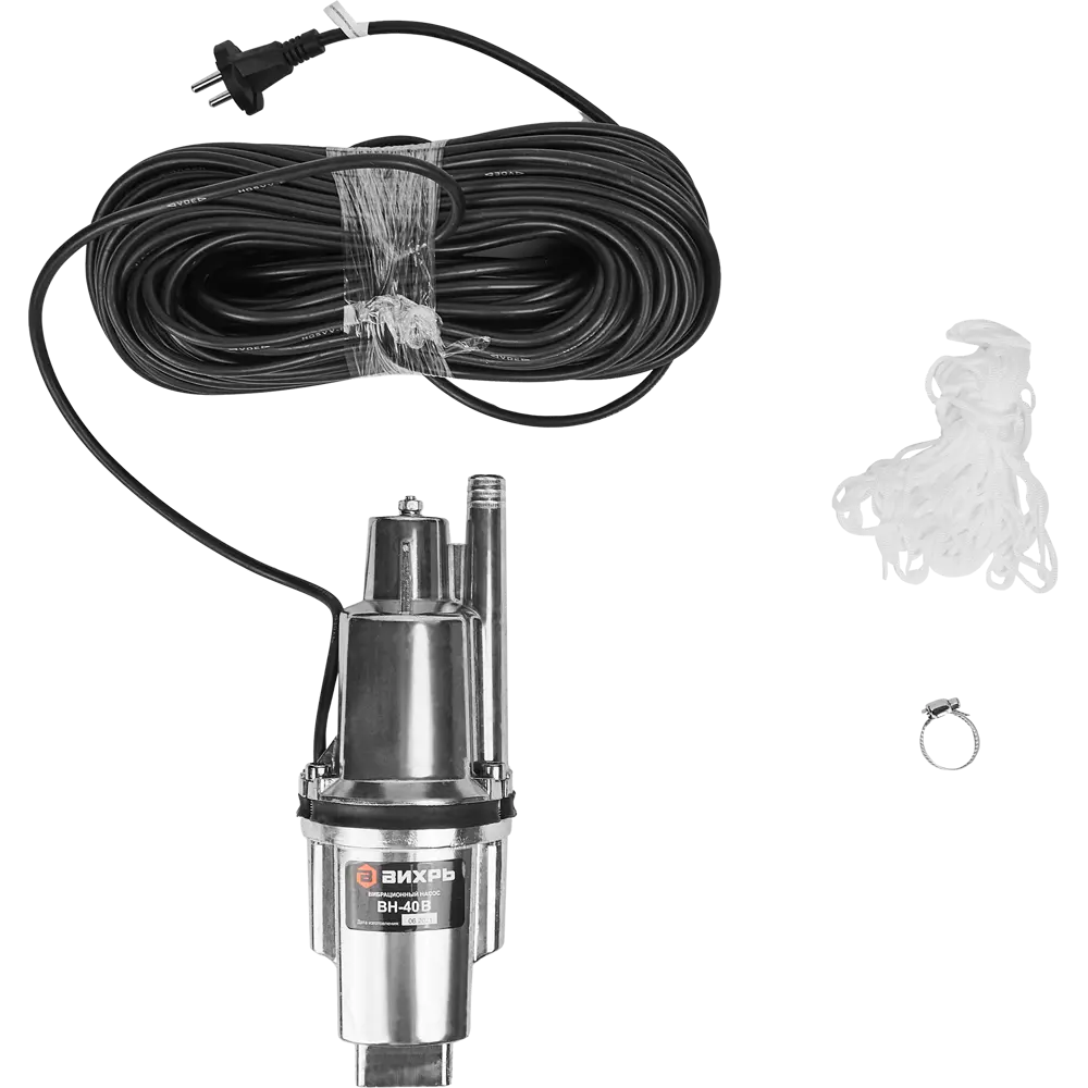 Насос вибрационный Вихрь ВН-40В высота подъема 72 м кабель 40 м 1080 л/час STLM-2070115 - Вид №1