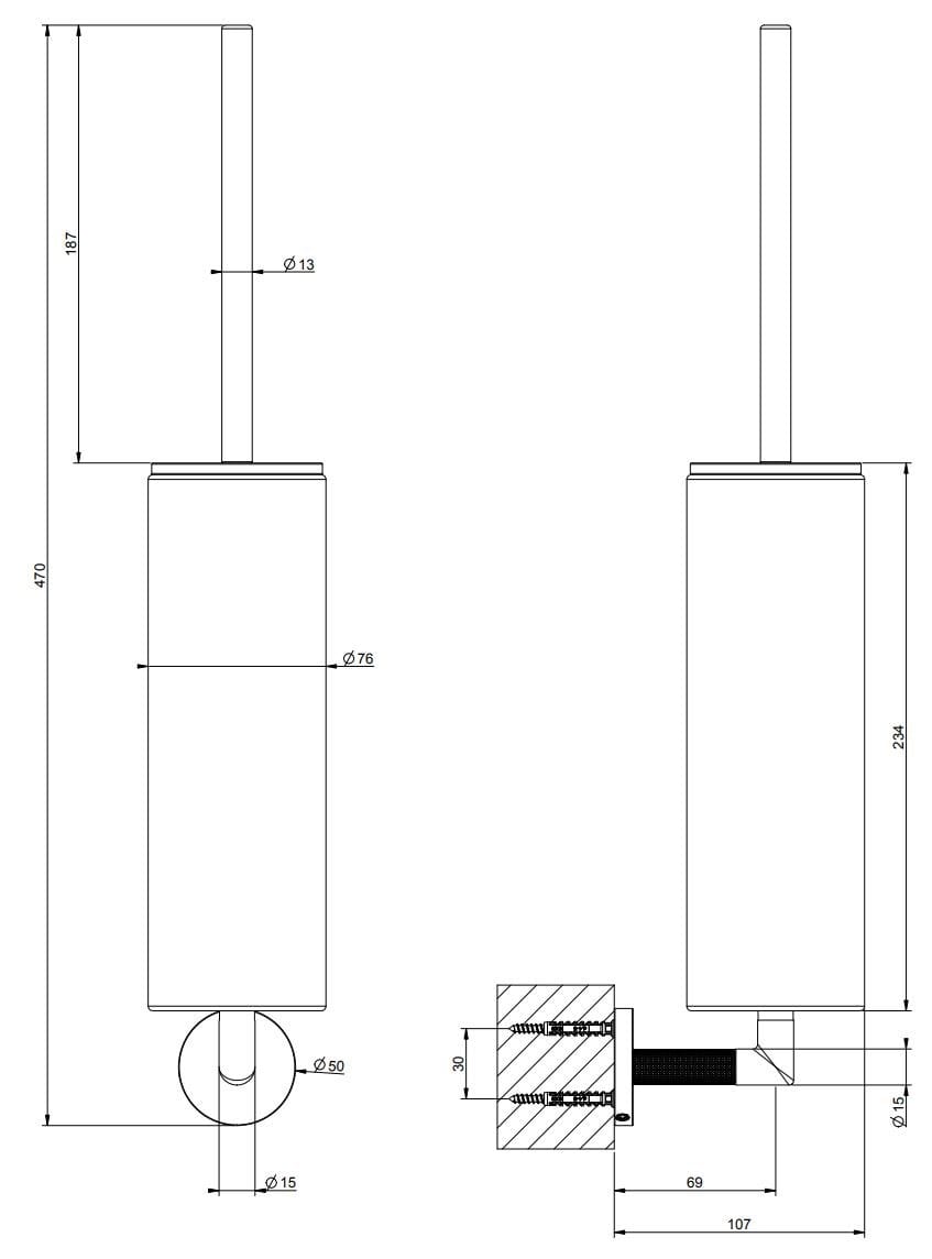 Керамическая настенная туалетная щетка Gessi кольцо ARCH-00094527 - Вид №1