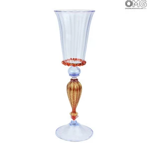 387 ORIGINALMURANOGLASS Венецианский кубок Venier - муранское хрустальное стекло OMG 10 см