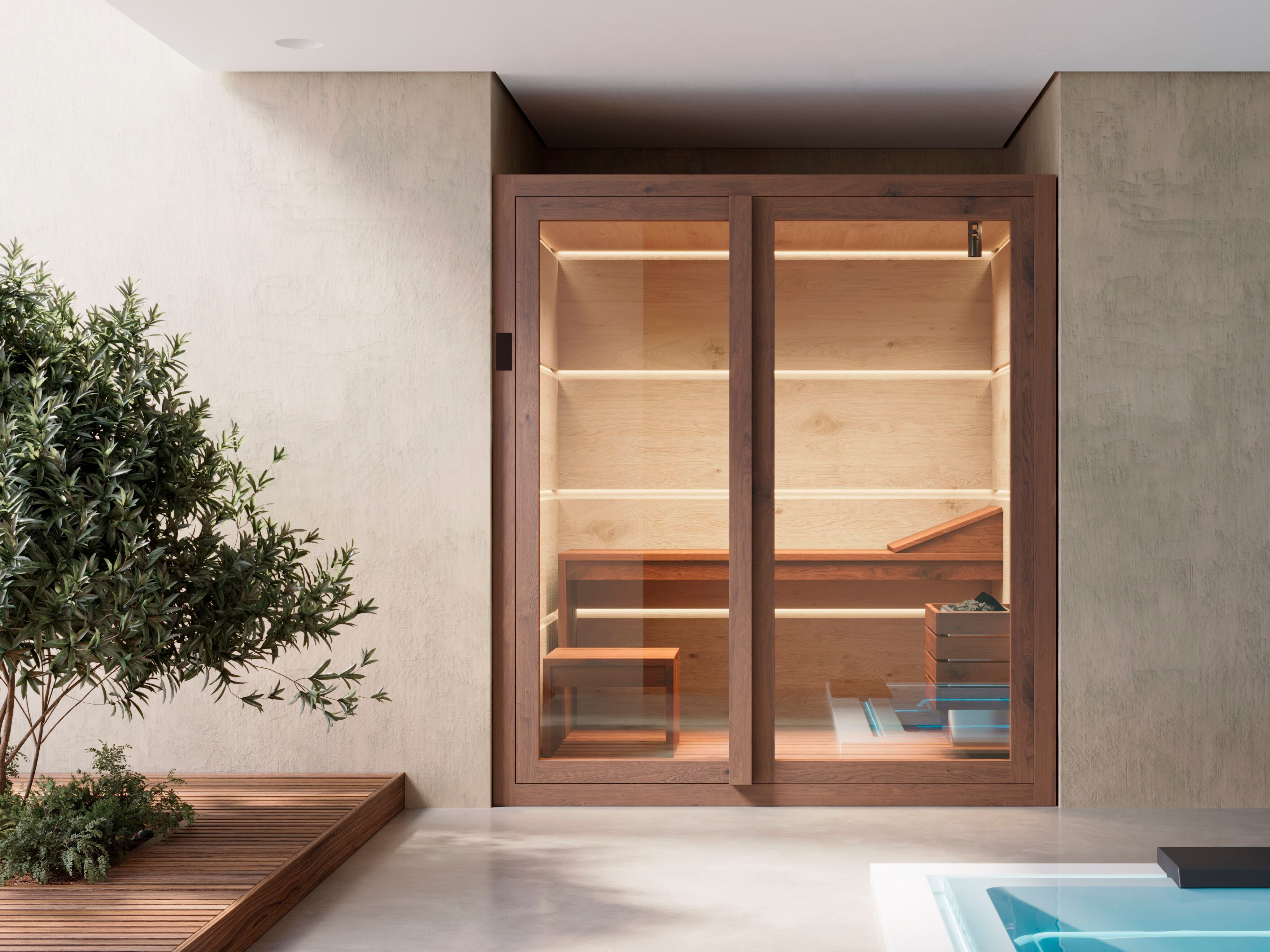 Сауна из дерева и стекла Gruppo Treesse AURA ARCH-00033507 - Вид №1