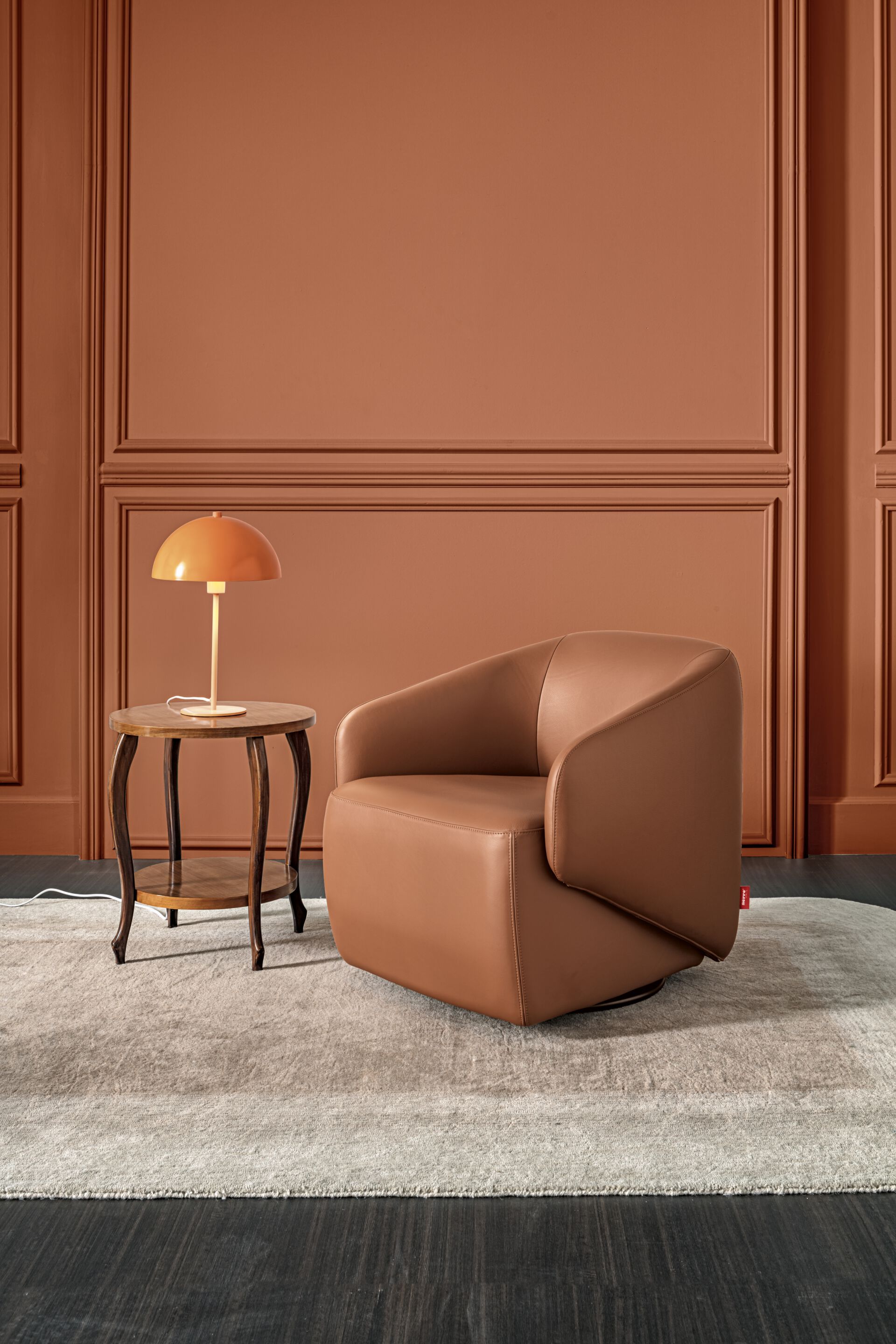 Кожаное вращающееся кресло с подлокотниками AERRE ITALIA DIXI ARCH-00107660 - Вид №1