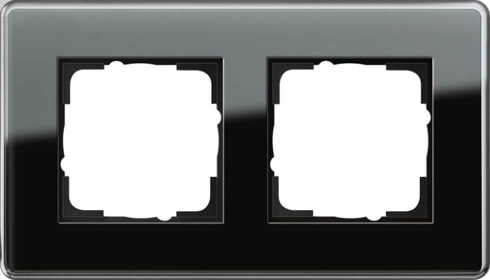 0212505 Рамка 2-постовая C черное стекло Gira Esprit