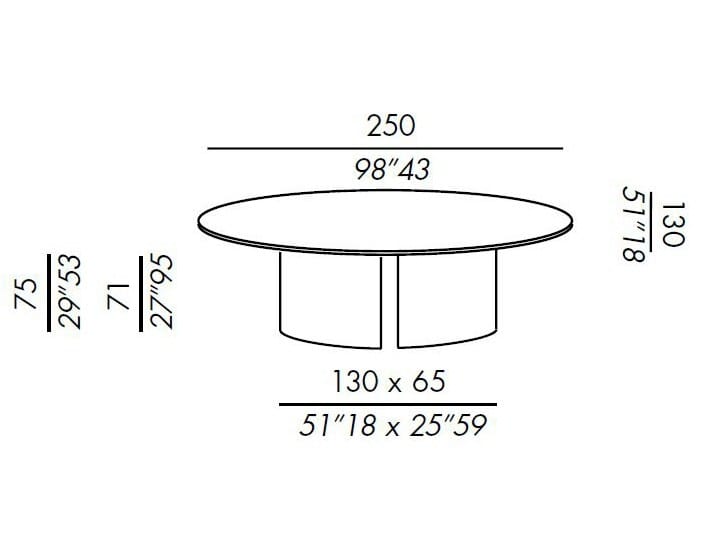 Овальный деревянный обеденный стол Meridiani ARCH-00046952 - Вид №3