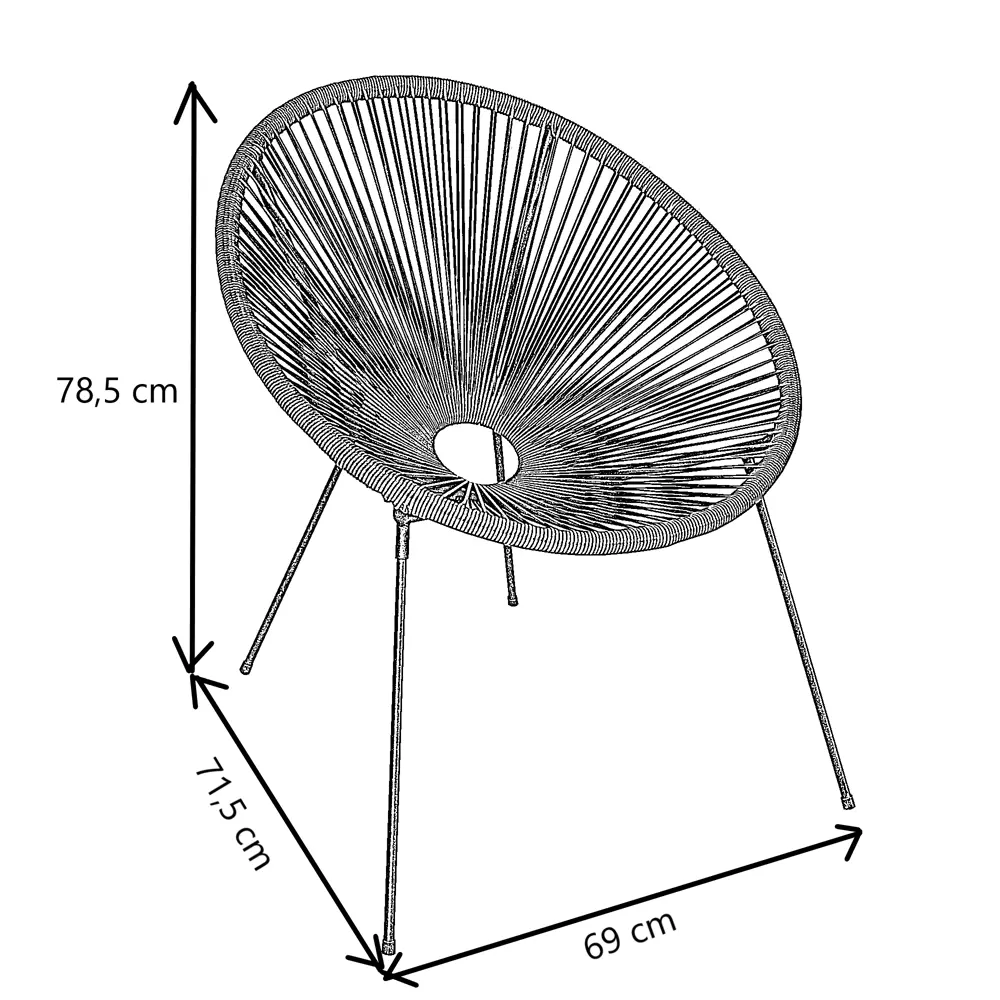 Стул садовый Акапулько 69x78.5x71.5 см сталь/искусственный ротанг белый Santreyd STLM-2078512 - Вид №19
