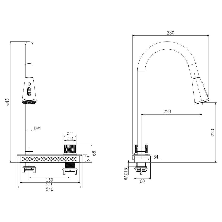 Комплект мойки MLN-D6845B+5 MELANA ProfLine 3,0/200 ГРАФИТ + смеситель, 2 корзины, разделоч доска D6845+5 графит - Вид №12