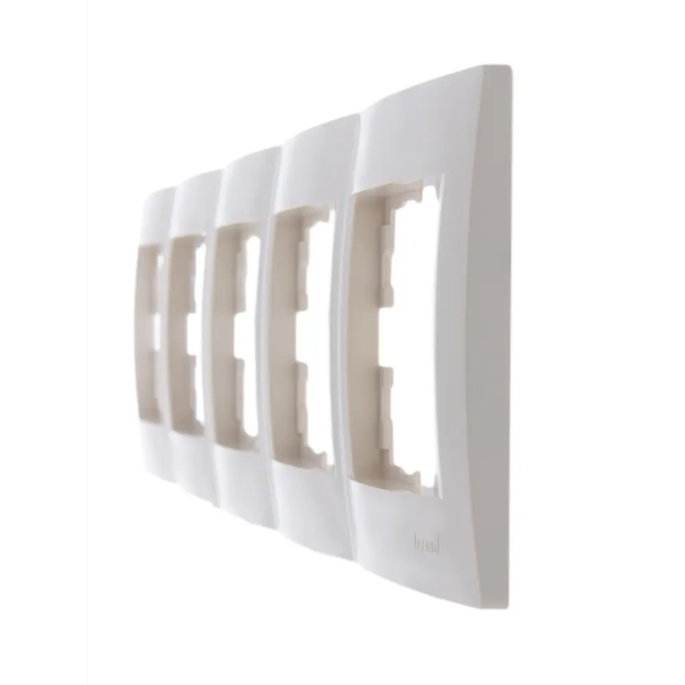 Рамка для розеток и выключателей Lezard Karina 5 постов горизонтальная цвет кремовый STLM-2204732 - Вид №2