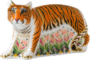 10535615 Royal Crown Derby Пресс-папье Royal Crown Derby "Суматранский тигр" 20см Фарфор костяной