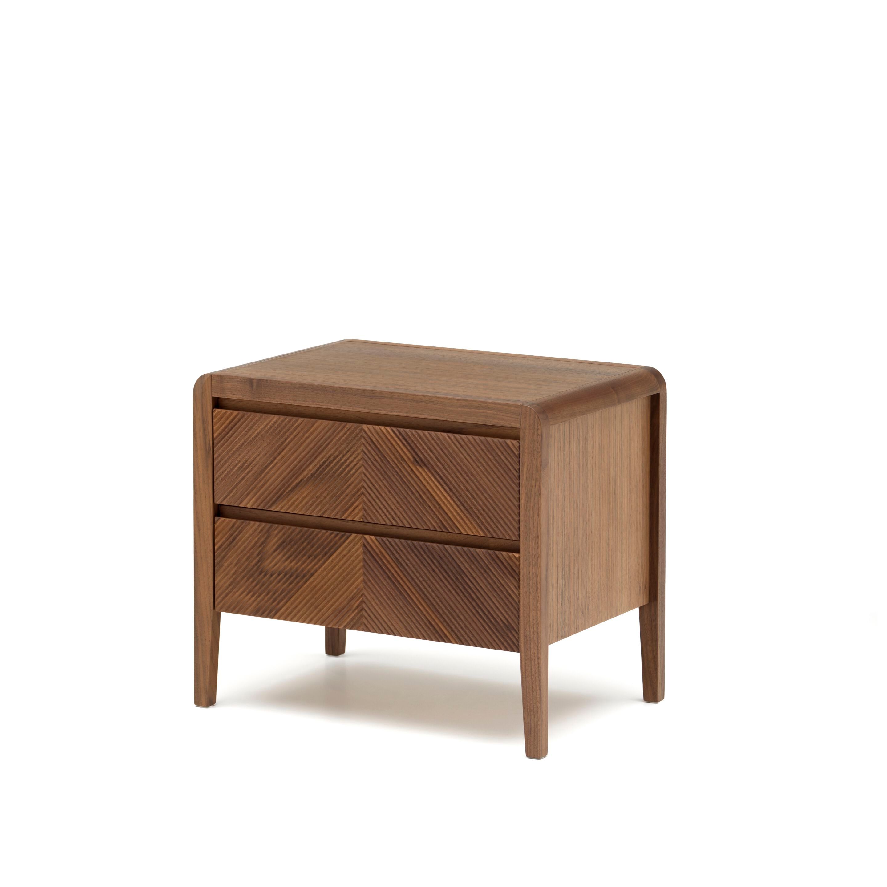 Прикроватная тумбочка с 2 ящиками с 3D-фасадами Arte Brotto ARCH-00048835 - Вид №1