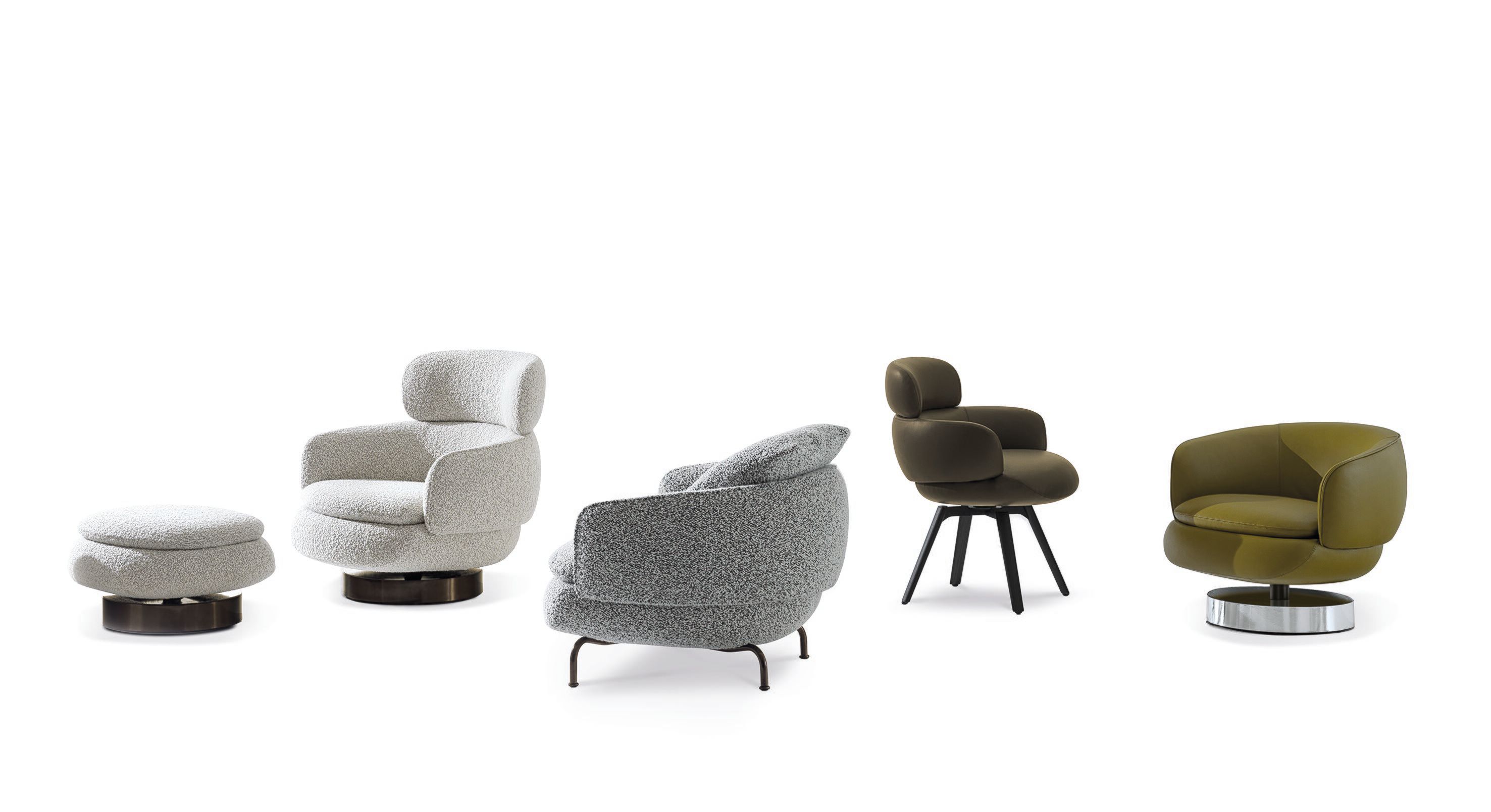 Тканевое вращающееся кресло с подлокотниками Minotti Vivienne ARCH-00054438 - Вид №1