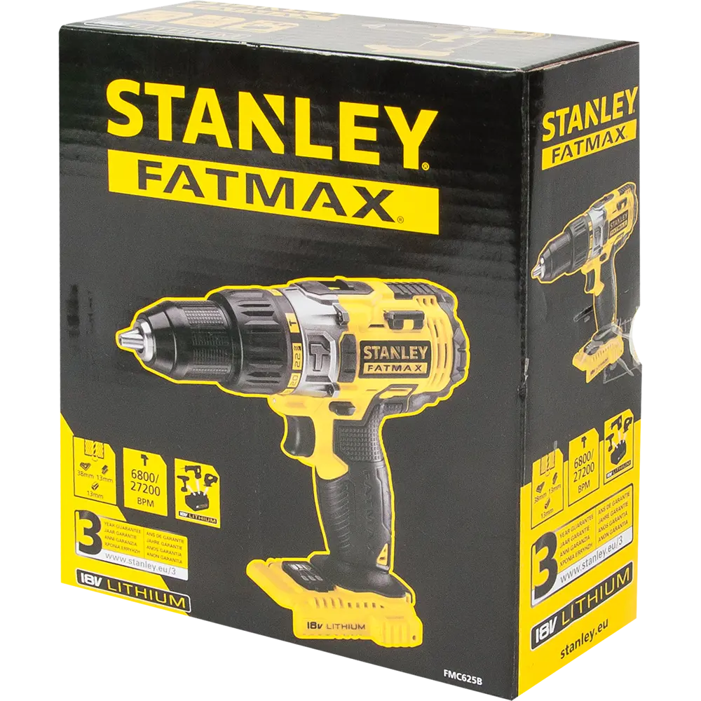 Дрель-шуруповерт аккумуляторная ударная Stanley Fatmax FMC625B-XJ, 18 В Li-ion, без АКБ STLM-2114672 - Вид №5