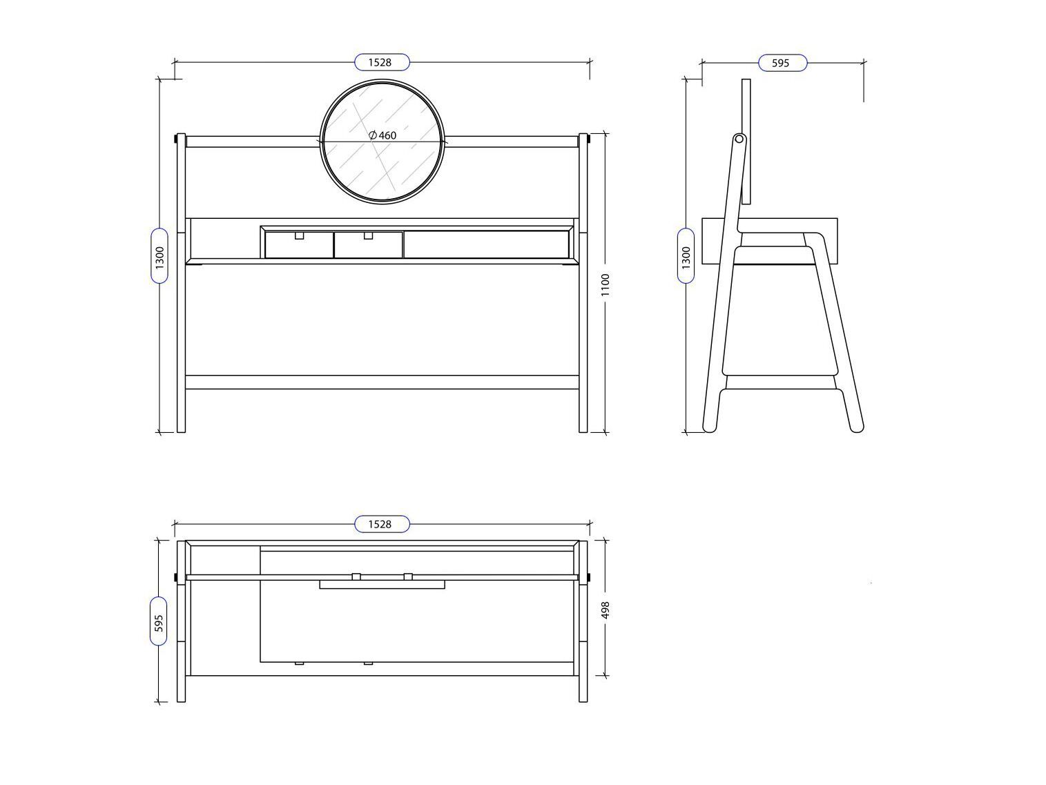 Деревянный туалетный столик Laskasas холст ARCH-00054648 - Вид №2