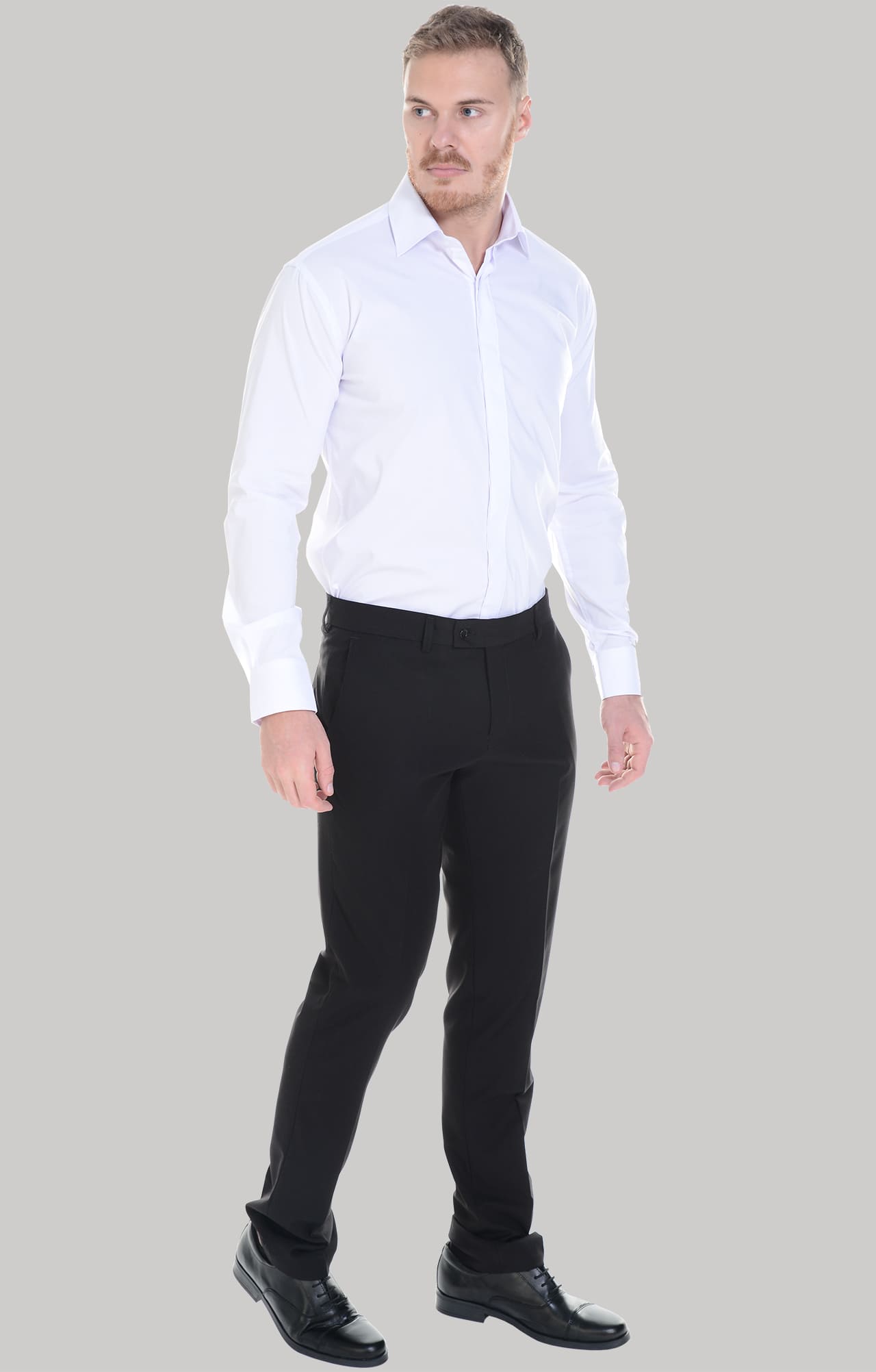 4958026 Рубашка мужская  white El-Risto  Корпоративная одежда  размер 44/182-188  - Вид №27