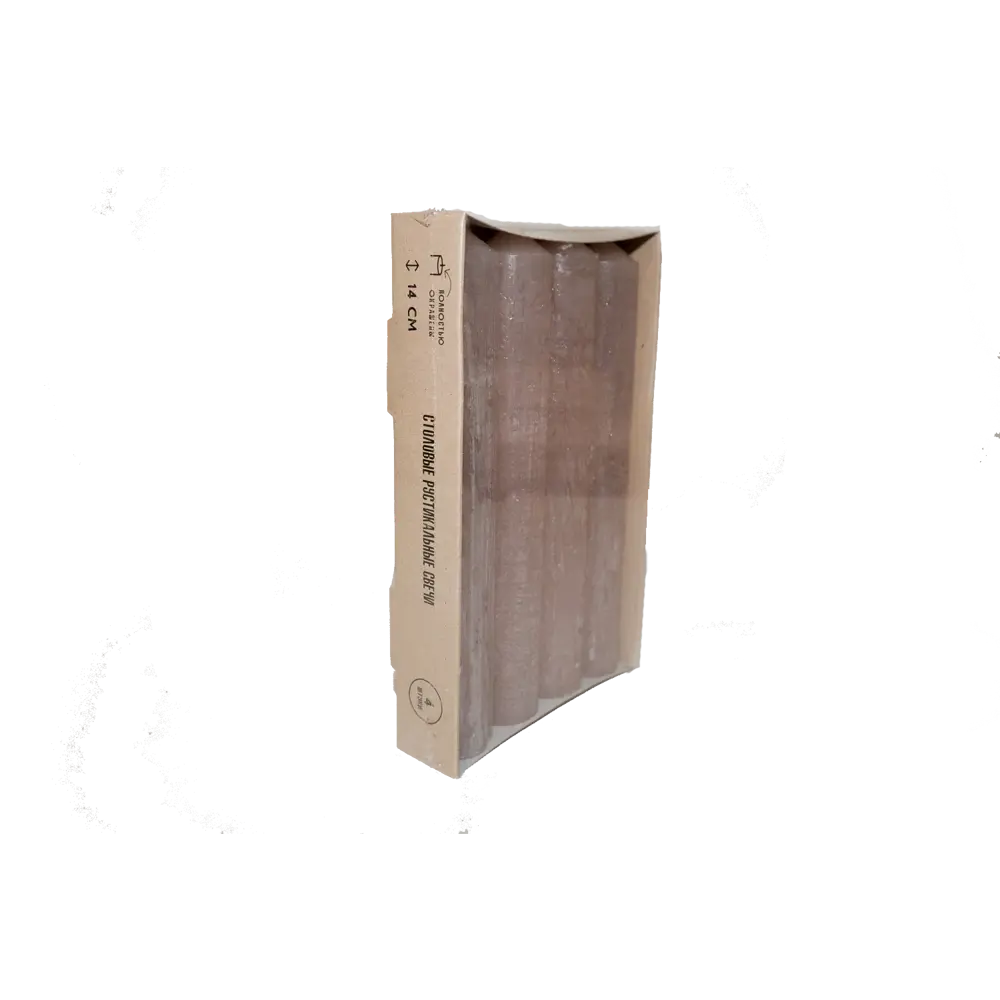 Свеча столовая рустик ø22 h140 мм цвет таупе 4 шт Santreyd STLM-2196953 - Вид №1