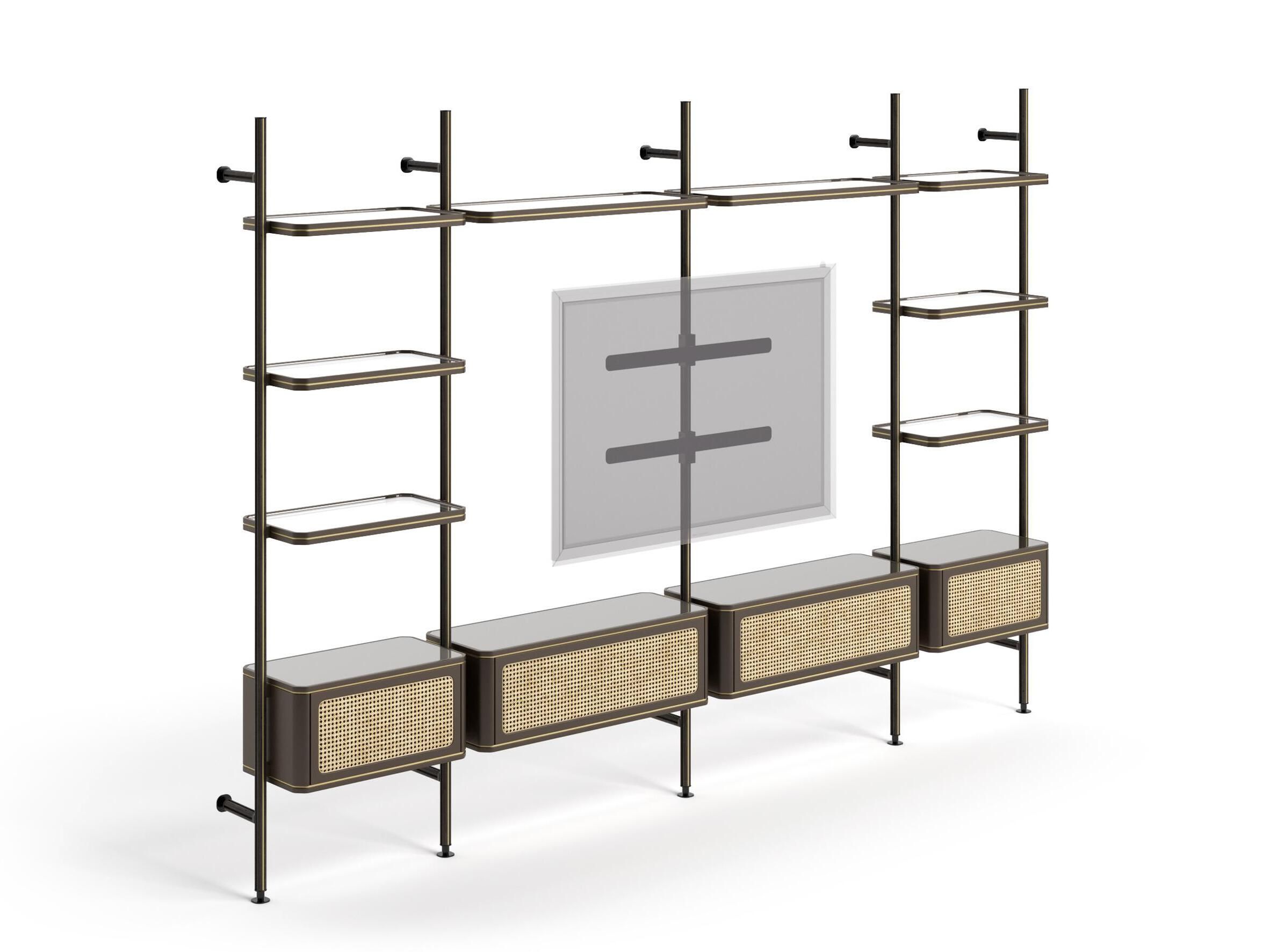 Модульный книжный шкаф с креплением пол-потолок Natuzzi Italia RADICE ARCH-00109541