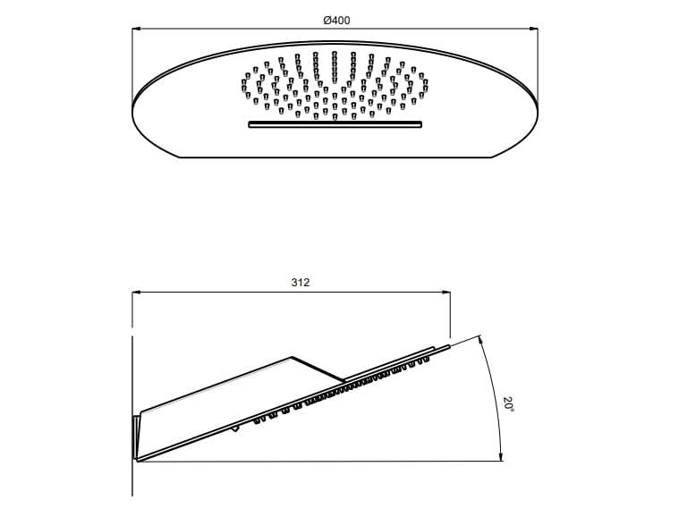 Настенная душевая головка из нержавеющей стали с системой защиты от накипи Rubinetterie Frattini душевые ARCH-00083315 - Вид №4