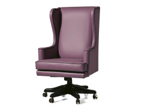 Кожаное вращающееся кресло с колесами