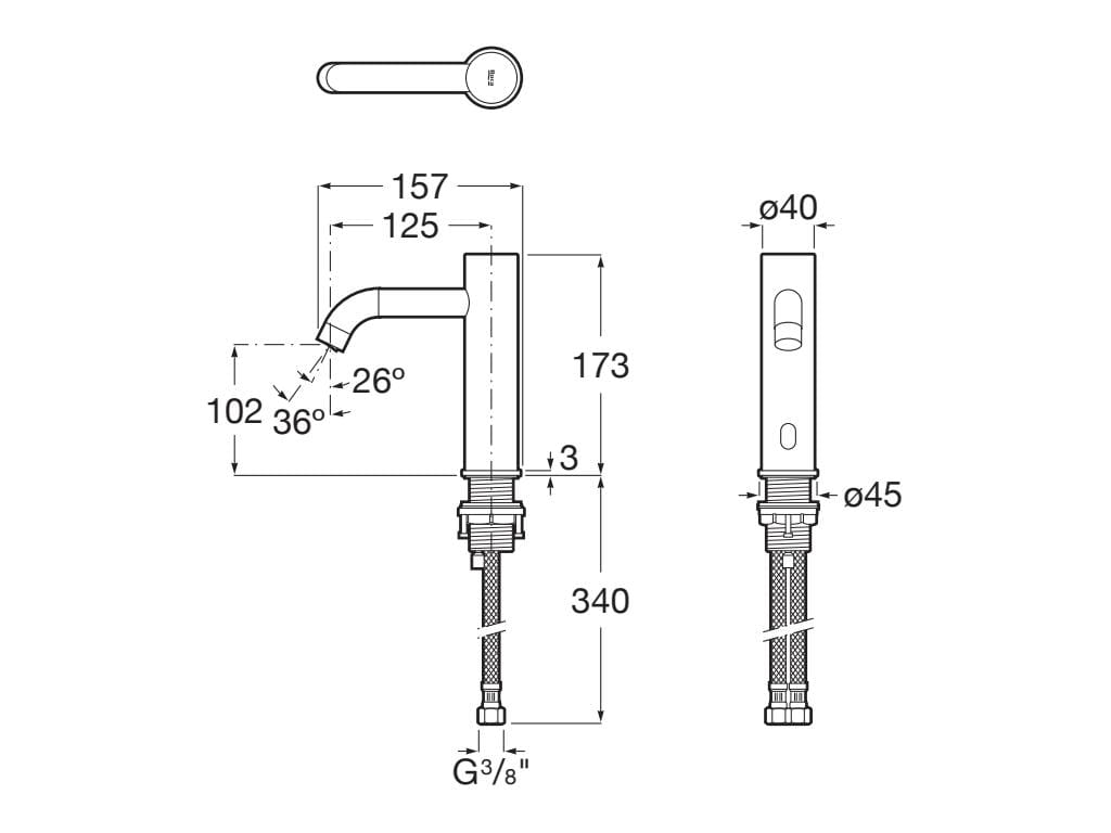 Электронный смеситель для раковины Roca Ona ARCH-00080895 - Вид №2