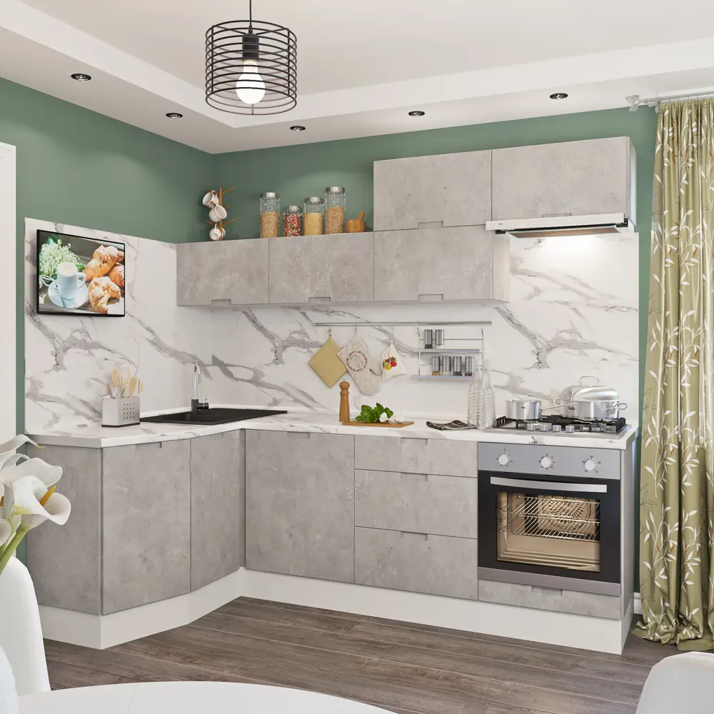 Фасад для кухонного ящика Берлин 39.7x25.3 см Delinia ID МДФ цвет серый STLM-2180869 - Вид №10