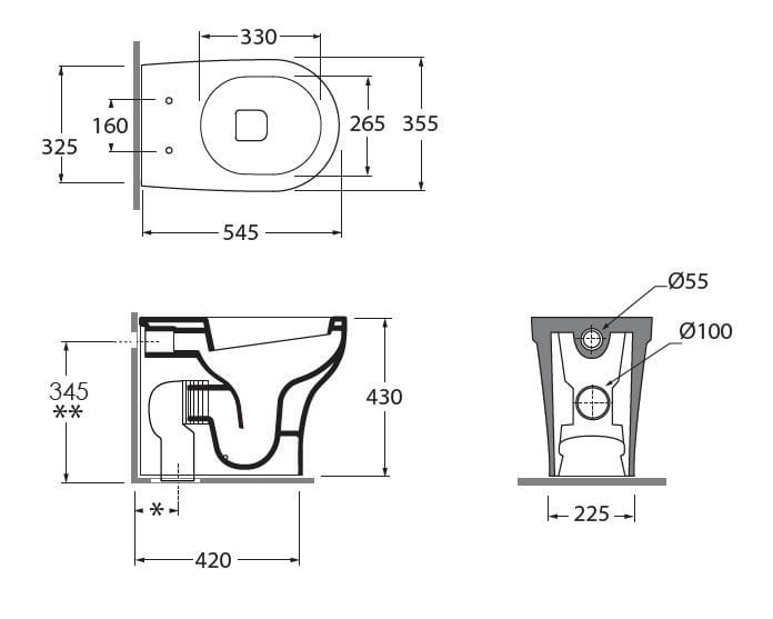 Керамический туалет для пола filomuro Azzurra Ceramica практичный ARCH-00144439 - Вид №3