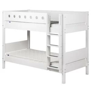 Кровать Flexa White двухъярусная с лестницей, 200 см, белая