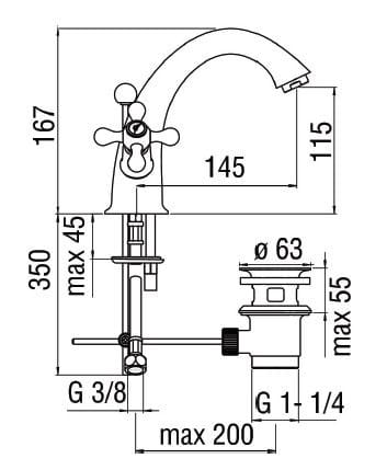 Смеситель для раковины с одним отверстием Nobili Grace ARCH-00075897 - Вид №3