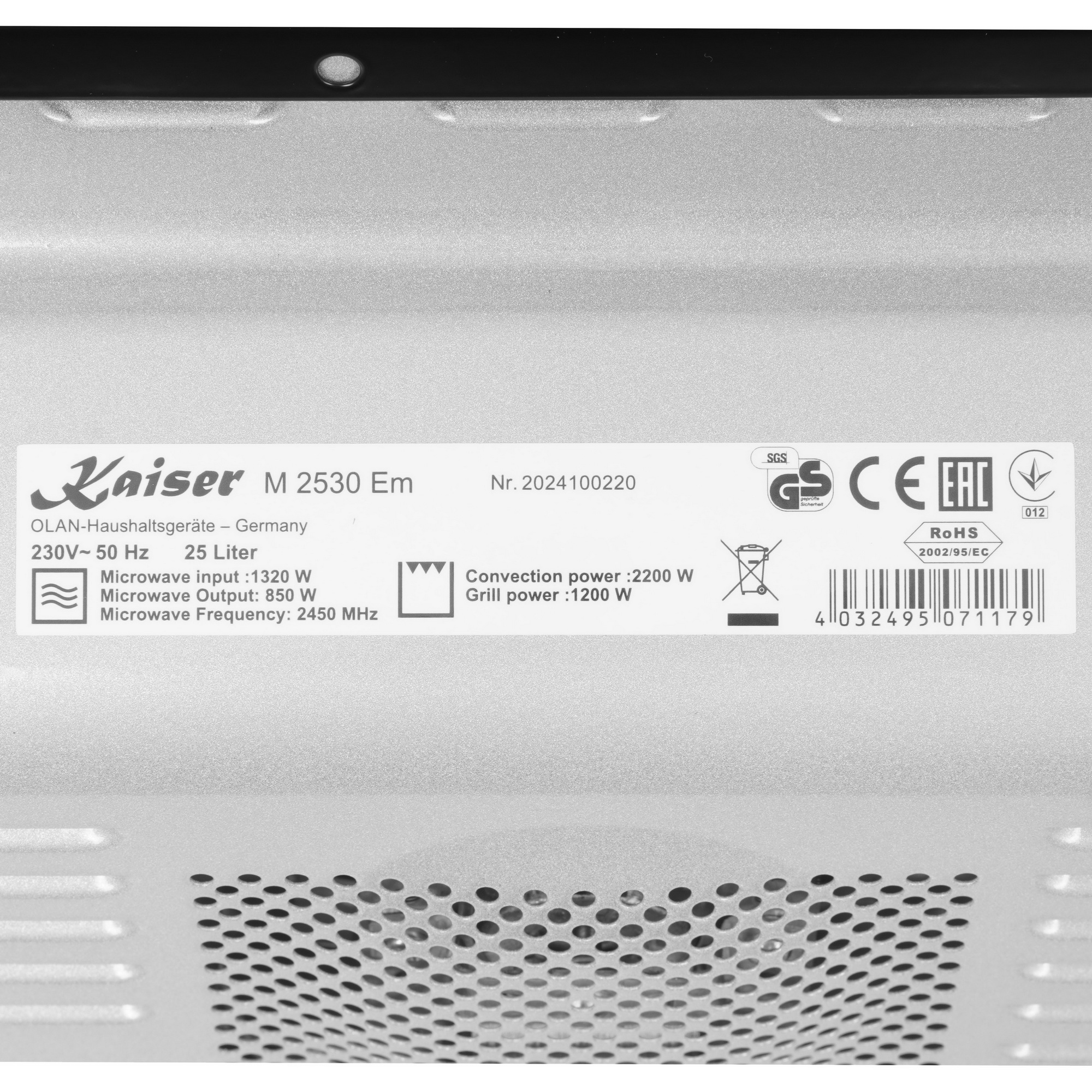 9229070 Микроволновая печь Kaiser M 2530 черный STDN-0079958 - Вид №6