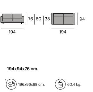 2-местный тканевый диван Pilma талия ARCH-00138528 - Вид №2