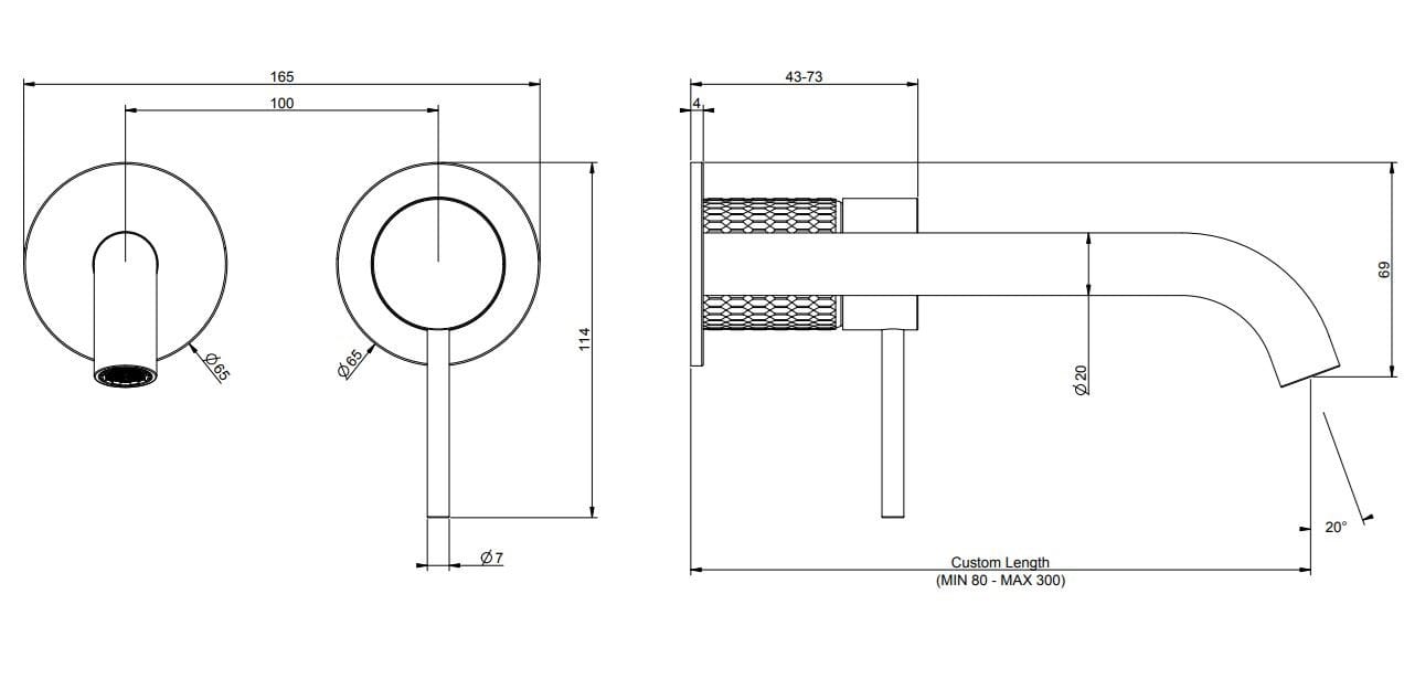 Смеситель для раковины из нержавеющей стали с 2 отверстиями Gessi Messi316 ARCH-00090253 - Вид №3