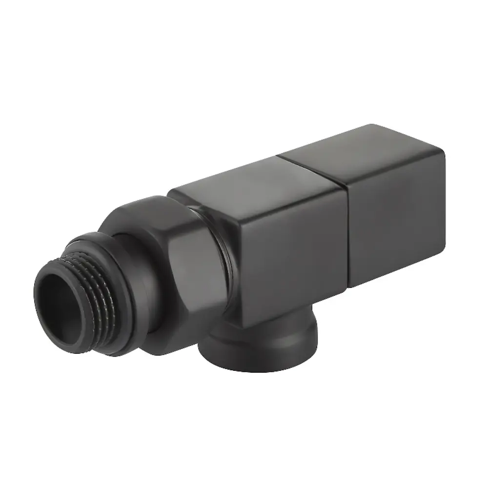 Набор вентилей для радиатора Royal Thermo Cube 1/2" осевой цвет черный STLM-2206041 - Вид №2