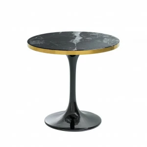 Приставной столик черный круглый с искусственным мрамором 55 см Parme от Eichholtz EICHHOLTZ  242645 Черный