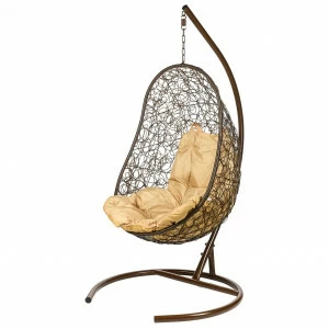 Кресло подвесное коричневое с желтой подушкой Easy BIGARDEN  00-3974112 Коричневый