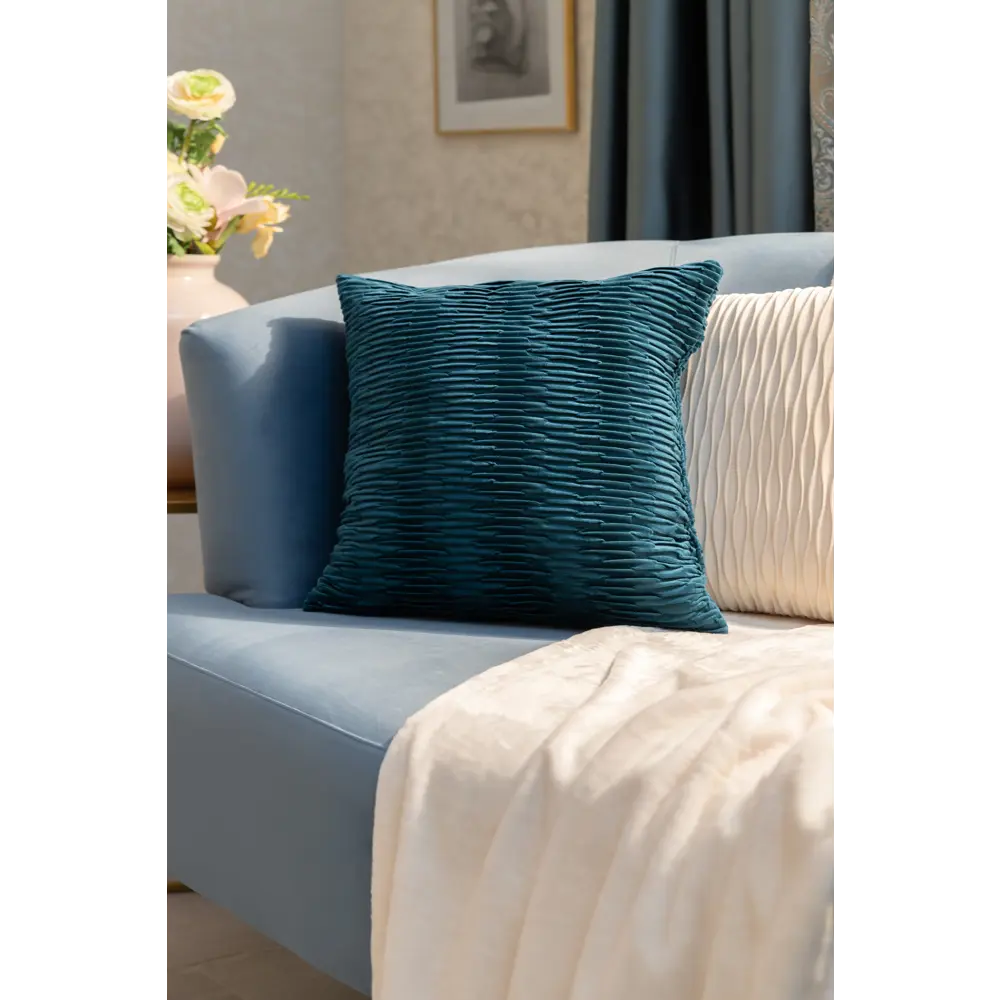 Подушка Барокко 45x45 см цвет хвойный LINEN WAY STLM-2070927 - Вид №3