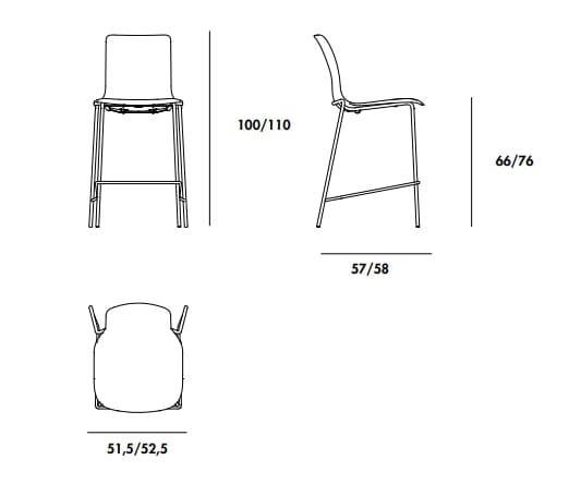 Высокий тканевый стул со спинкой Sovet Italia Olly ARCH-00051211 - Вид №1
