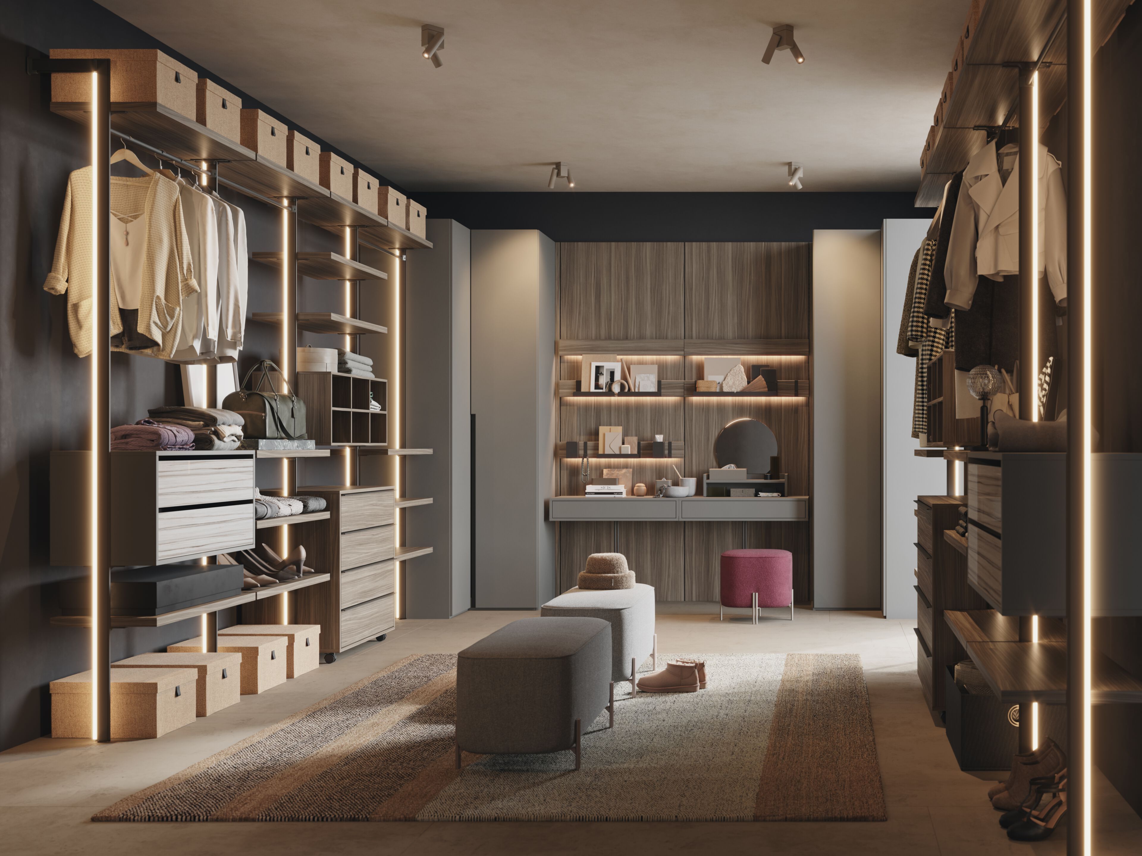 Шкаф для одежды со стойками и обшивкой Giessegi богини красоты ARCH-00046817